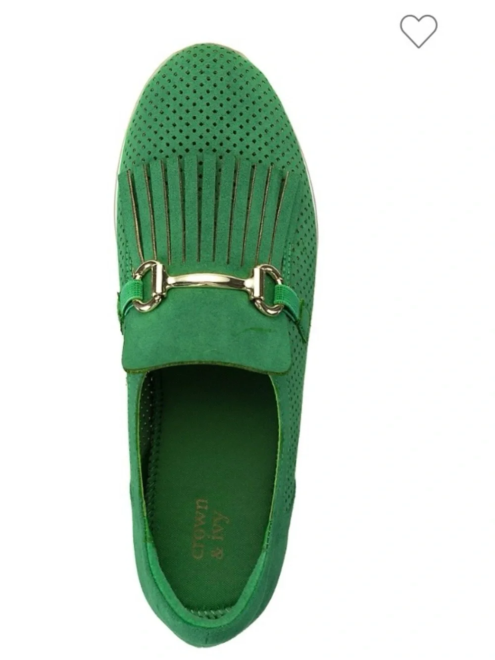 Green Platform Fringe Loafer Sneakers NWT